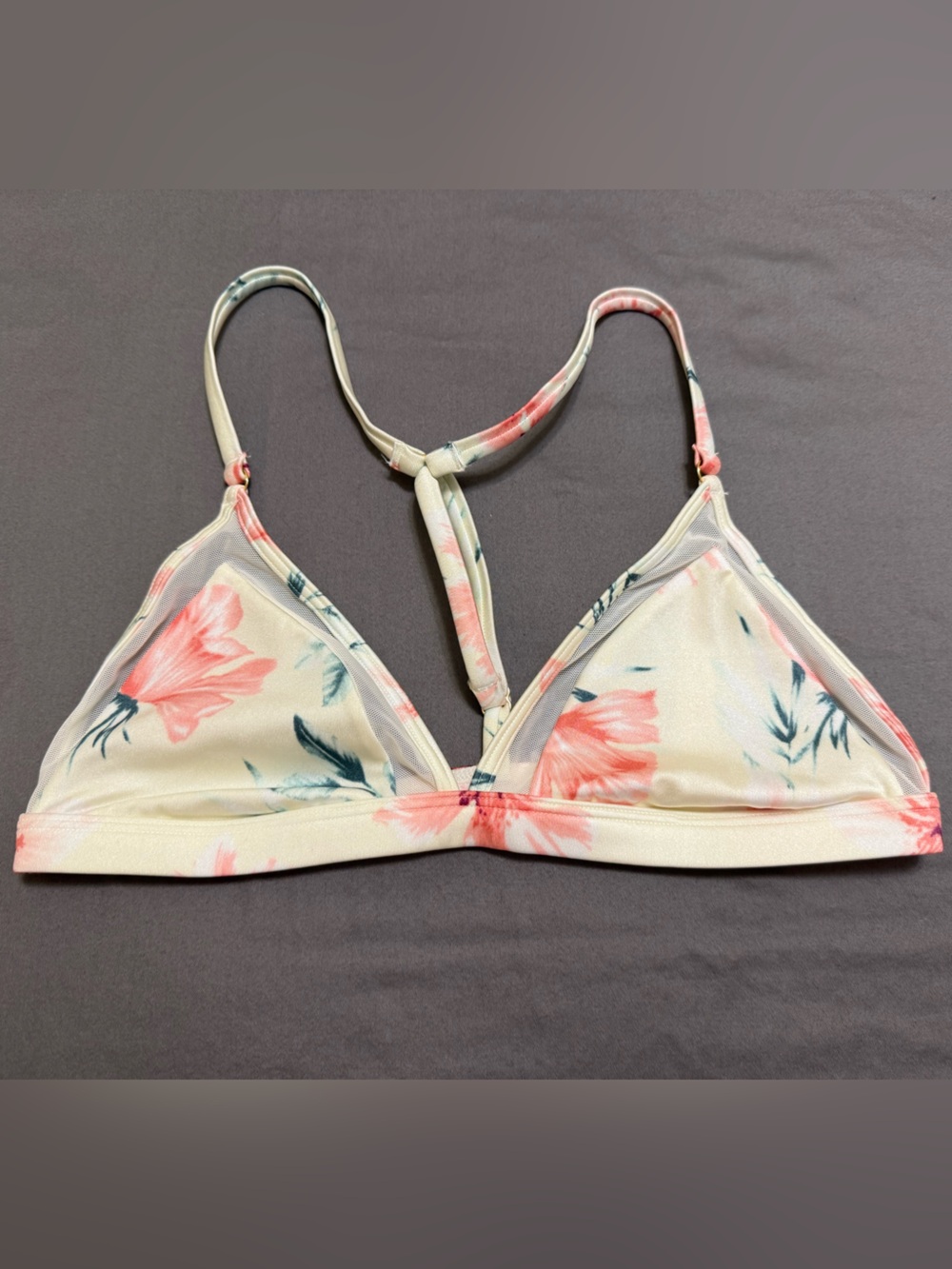 PINK Victoria's Secret Pink Floral Triangle Bralette on Cream